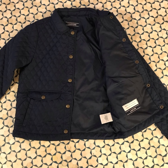 Lands’ End Kids Navy Quilted Jacket size S (7-8) - Picture 2 of 5